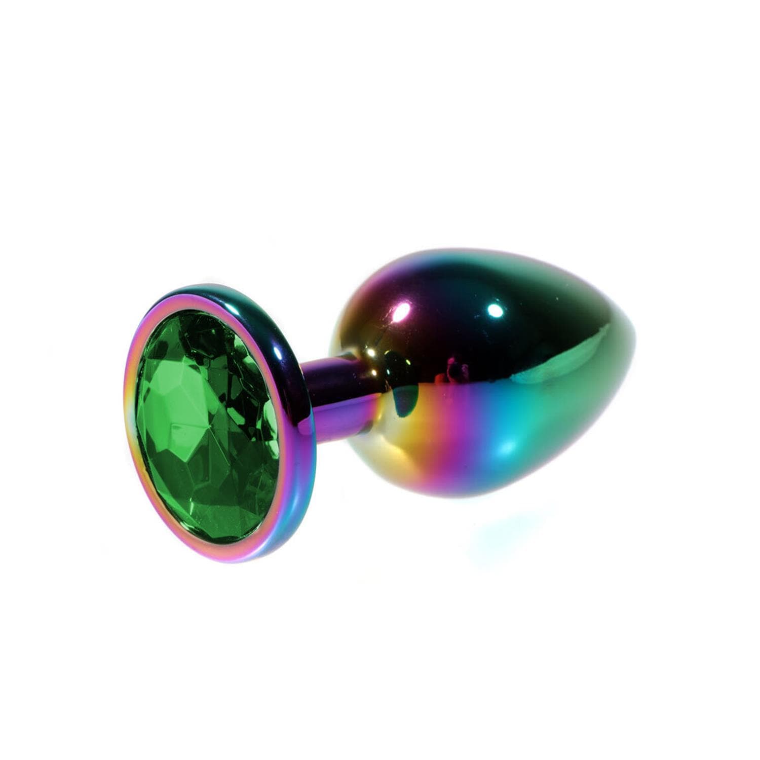 Metal Yeşil Taşlı Rainbow Anal Plug Küçük Boy